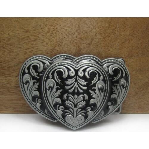 BuckleClub retro wholesale fashion heart shaped jeans gift belt buckle pewter finish FP-02580 for men 4cm width loop