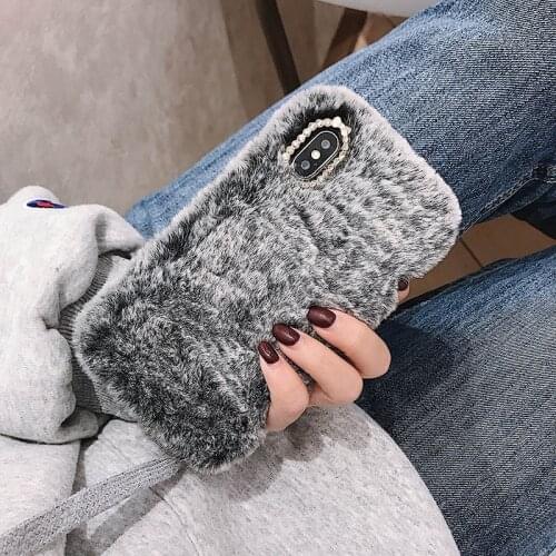 Plush Crystal Phone Case For Huawei Honor View 10 Lite 8A 8X 9X Pro 10i 20i P smart 2019 Cute Warm Fur Shockproof Silicone Cover