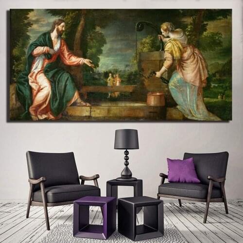 Infant Jesus And John The Baptist Canvas Prints Picture Modular Paintings For Living Room Poster On The Wall Home Decoration