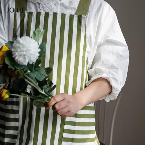 JO LIFE Household Nordic Style Stripe Apron Fashionable Dots Quit Dry Kitchen Apron With Pocket