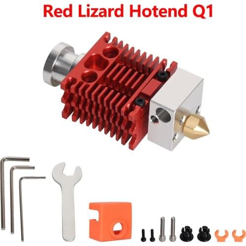 Red Lizard Q1 Radiator All Metal High Temperature 3D printer extruder Plated Copper Brass Nozzle V6 Hotend CR10 Ender 3 Hotend