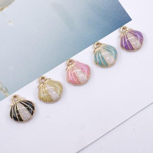 20pcs/lot 11*12mm Shell Diy Deisgn Enamel Charm for Jewelry Making Earring Bracelet or Necklace Charms