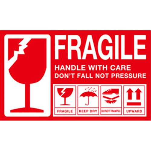 50pcs Big Warning Move Labels Fragile Stickers Do Not Bend Handle with Care Packing Labels Stickers for Goods Express Delivery