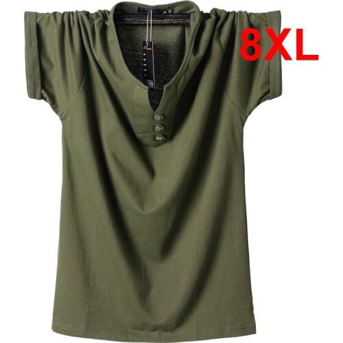 6XL 7XL 8XL Plus Size T-shirt Men 2021 Summer Short Sleeve Tshirt Cotton Casual Solid Color Tops Tees for Fat Male Big Size