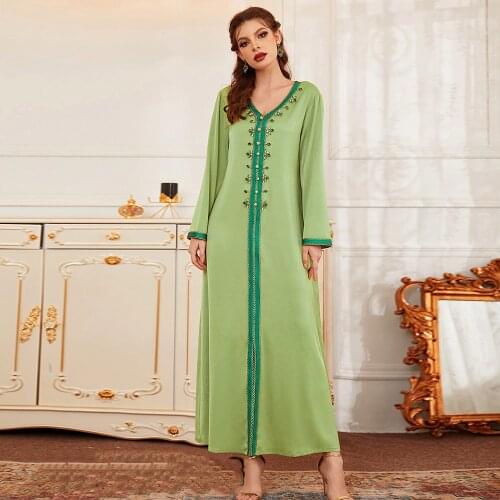 Eid Mubarak Abaya Dubai Turkey Islamic Muslim Dress Kaftan Robe Longue Djellaba Femme Evening Gowns For Women Marocain Y1389