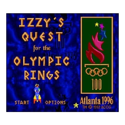 Izzys Quest for the Olympic Rings NTSC Version 16 Bit 46 Pin Big Gray Game Card For USA Game Players