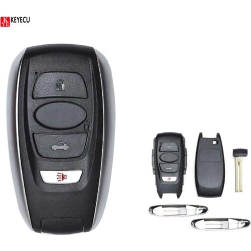Keyecu Remote Car Key Case Shell Fob 4 Button for 2013-upSubaru BRZ, 2015-upWRX STI, 2015-upLegacy, 2015-upOutback,XV Crosstrek