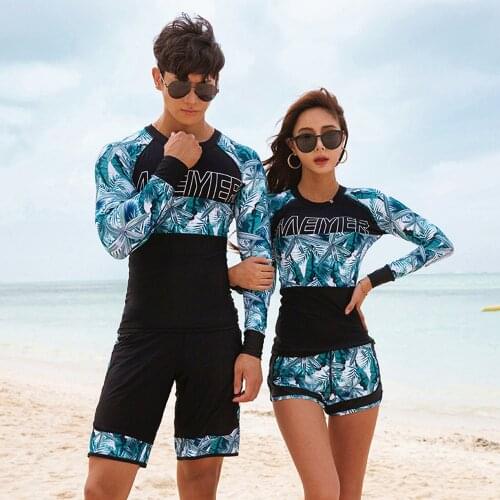 New Couple Diving Suit Women Wetsuit Rush Guard Long Sleeve Pants Quick Dry Sweat Swimsuit Sun Proof Surfing Snorkeling Suit Men
