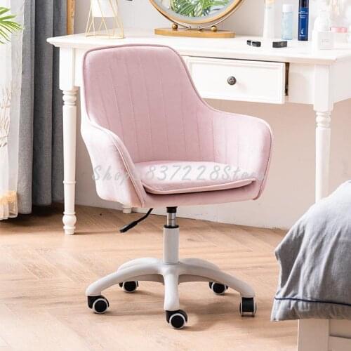Simple Computer Chair Family Study Office Chair Nordic Pink Armchair Lift Makeup Chair Net Red Chair Ins Style