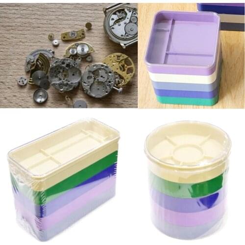 Round/Square/Rectangle Optional 5-Layer Watch Parts Storage Box Case Tool for Screws Components Movement Hardware Parts