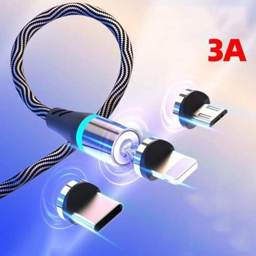 New Magnetic Fast Cable Micro USB Charging Phone Android Cable Wire Magnet Charger For Samsung Xiaomi Huawei Mobile 3A