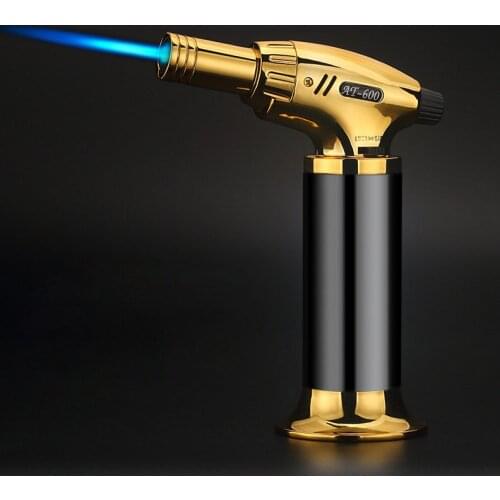 Metal Lighters Windproof Gas Lighter Torch Cigar Butane Lighters Kitchen Outdoor Camping BBQ Ignition Spray Gun 1300 C