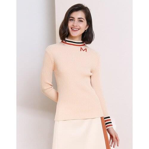 2019 Autumn And Winter New Self-Cultivation Commuter Wild Bottoming Shirt European And American Temperament Sweater