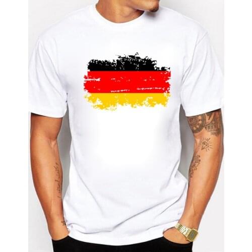 New Summer Germany Flag Fans Cheer Men T shirts Cotton Nostalgia Germany Flag Style Fitness T-shirts for Men Tops