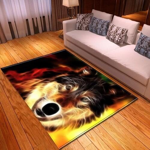 New cartoon crown wolf 3D printing carpet living room carpet s flannel decoration childrens room carpet