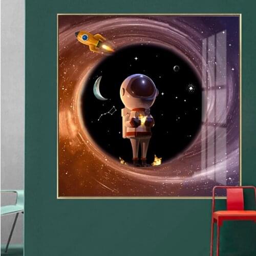 Earth Posters and Prints Astronaut Rocket Nebula Space Art Galaxy Canvas Painting Wall Pictures for Living Room Decorativ Nordic