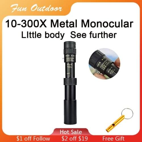 10-300x25mm Monocular Telescope Professional Bak4 Lens HD Metal Lll Night Vision Monocular Telescope For Hunting Tourism Camping