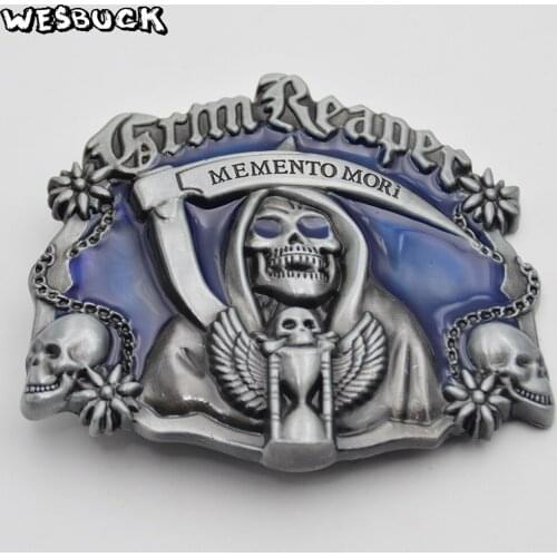 WesBuck Brand Belt Buckle for Men Women Skull Buckles Metal Cowboy Cowgirl Western Holiday Gifts