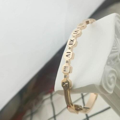 Rome digital European and American classic brands luxury woman bangle steel