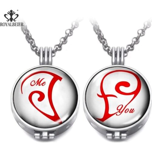 RoyalBeier Essential Oil Diffuser Perfume Pendant Necklaces with Foam Or So Apart Love Heart Necklace for Charming Women Jewelry