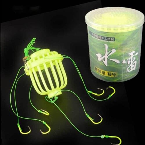 Lantern Explosion Fishing Hook Fishing Lure Bait Trap Feeder Cage With Sharp Carbon Steel Fishhooks Jig Accessories