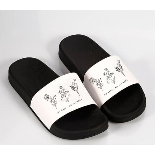 Women Shoes Summer Indoor Home Slippers Flowers Print Thick bottom Non-slip Flip Flop Bathroom Beach Slides Female shoes 2021