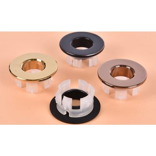 Bathroom Basin Faucet Sink Round Overflow Cover Brass Six-foot Ring Insert Replacement Bathroom Faucet Accessories