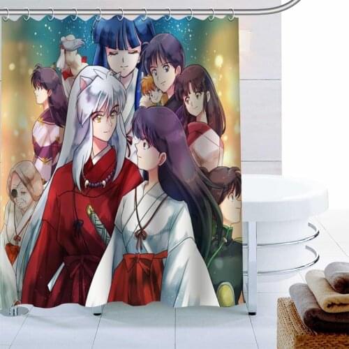 Anime InuYasha Shower Curtain Palm Decor Waterproof Polyester Fabric Bath Curtain 180X180cm Eco-friendly Bathroom Curtain