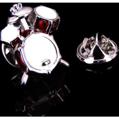 High quality brass fashion music equipment red drum Brooch mens Lapel Pin clothing backpack badge jewelry wholesale