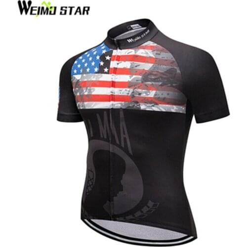 Weimostar USA Cycling Jersey Tops Summer Racing Cycling Clothing Ropa Ciclismo Short Sleeve mtb Bike Jersey Shirt Maillot