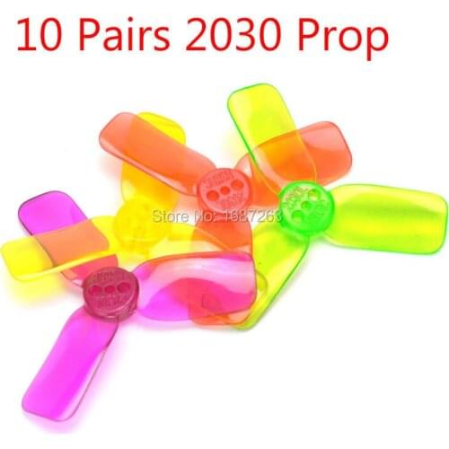 10 Pairs 2030 Prop 3 blades 2 inch Propeller CW CCW support 1104 motor for RC 80mm Racing Quadcopter