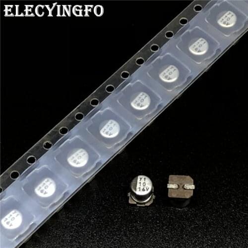 10Pcs/100Pcs 10uF 16V10UF Panas 4x5.4mm 16V10uF Chip type SMD Aluminum Electrolytic capacitor