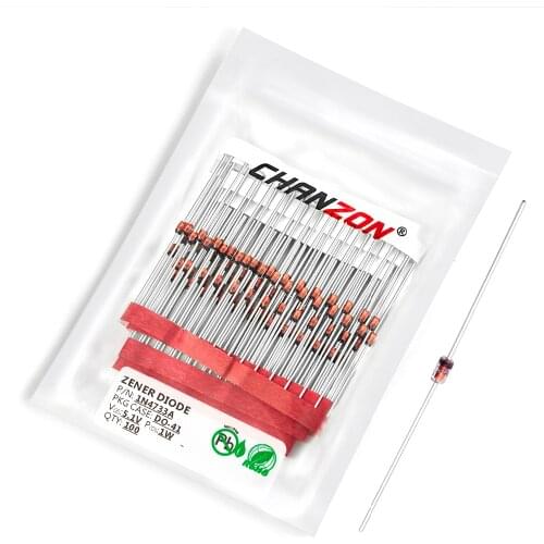 100 Pcs) 1N4733A 1N4733 Power Zener Diode 1W 5.1V DO-41 (DO-204AL) Axial 1 Watt 5.1 Volt 5V1 IN 1N 4733A IN4733A