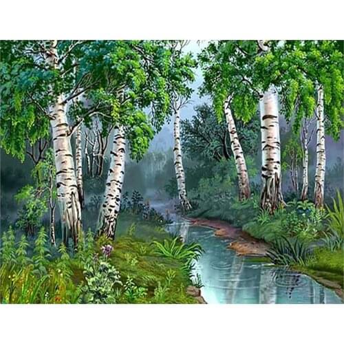 14/16/18/27/28 L7632 landscape tree Handmade Counted Needlework Embroidery DIY DMC Cross Stitch Kits Crafts Home decoration