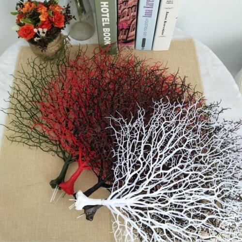 2pcs Artificial Plastic Coral Branch For Wedding Photography Window Display Home Christmas Decoration