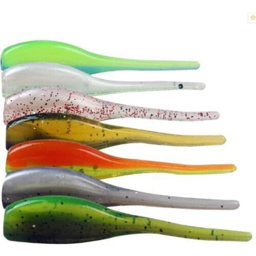 25pcs/bag 7 colors 50mm 1g Single Tail Double Color Fishing Swim Baby Shad Baits Plastic soft Lure