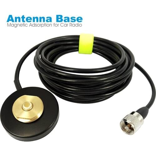 NMO Antenna Base 5M Feeder Cable 5.5cm Magnet Mount Bracket to Walkie Talkie Car Radio UHF PL259