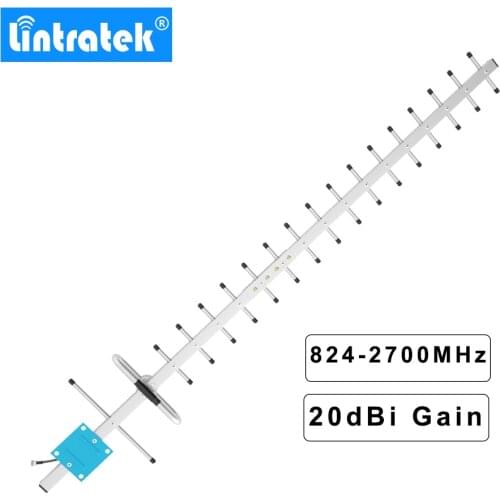 Lintratek 20dBi Gain 3G 4G antenna 3G yagi antenna 4G outdoor antenna 4G LTE 2600MHz external antenna N Male for Signal Booster