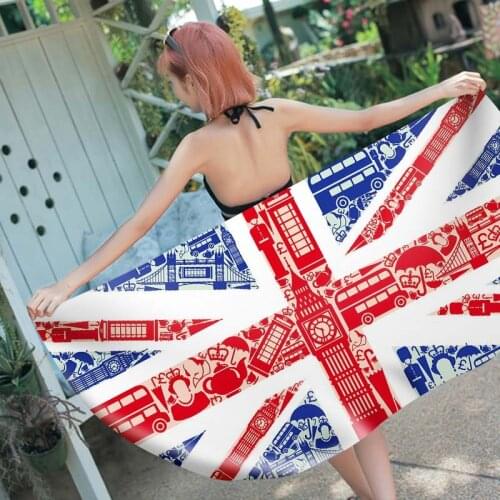 Free shipping UK Union Jack Flag London Big Ben Paris Eiffel Tower Yorkshire Yoga Yogi Spa Swim Bath Beach Towel Blanket Throw