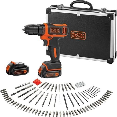Black + Decker BDCDD12BAFC-QW 10.8V 1.5Ah Li-Ion Rechargeable Drill Screwing, Carrying case