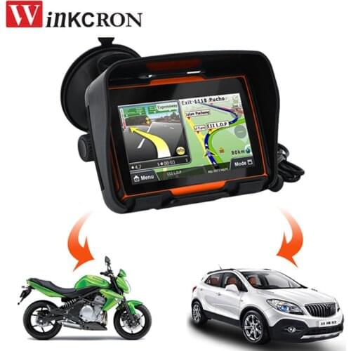 Car GPS Motorcycle GPS Navigation 4.3 Inch Touch screen IP67 Waterproof Bluetooth for Motorcycle Motorbike 8GB 256 RAM Free Maps