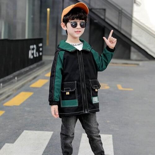 Kids boys word spell color hooded jacket spring / autumn new childrens coat 4-12 years old