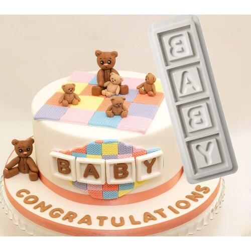 Baby Blocks Mould Silicone Mold Fondant Cake Decorating Tool Gumpaste Sugarcraft Chocolate Forms Bakeware Tools