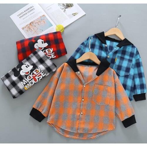 Childrens Spring and Autumn Shirts Boys and Girls Thin Long-sleeved Shirts 2021 New Childrens Cardigan Plaid Casual Shirts
