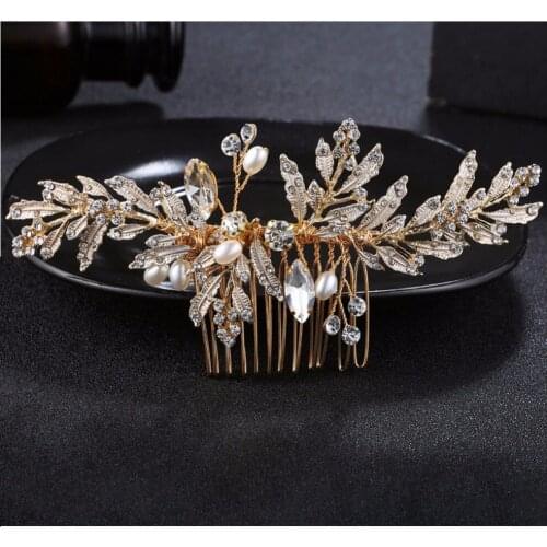 New Crystal Hairpin - Flower Hair Comb - Hair Jewelry - Hair Accessory for Women Lady Perky Hair Ornament Tiara Wedding Party
