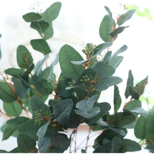 Artificial Berry Green Eucalyptus Branch Fake Eucalyptus Fruit Leaves Branch For Home Shop Wedding Flower Arrangement Decoration
