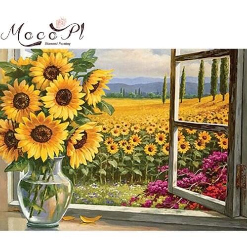 Sunflower Diamond Painting Full Drills Diamond Embroidery Handmade DIY Canvas Mosaic of Rhinestone Christmas Gift Home Decor Art