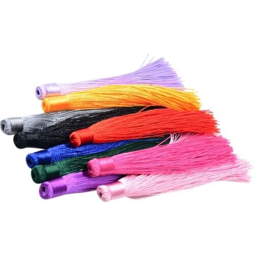 10 Pieces 12cm Mixed Chinese Ice Silk Thread Tassels Charms Pendant Fringe Trims DIY Jewelry Findings