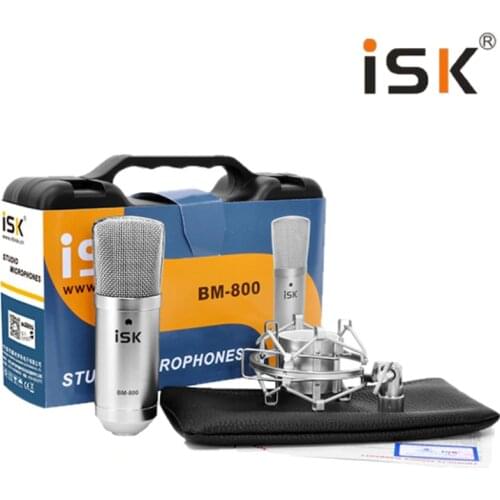 Free shipping ISK BM800 condenser Microphone professional recording microphone music create broadcast and studio microphone