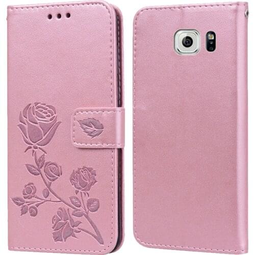 Luxury Leather Flip Book Case for Samsung Galaxy S7 Edge G9350 G935A G935F S7 G930 Rose Flower Wallet Stand Case Phone Cover Bag